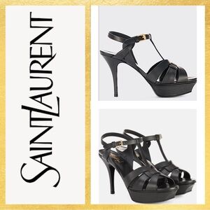 Yves Saint LaurentTribute Black Platform Heels Sandals 6.5